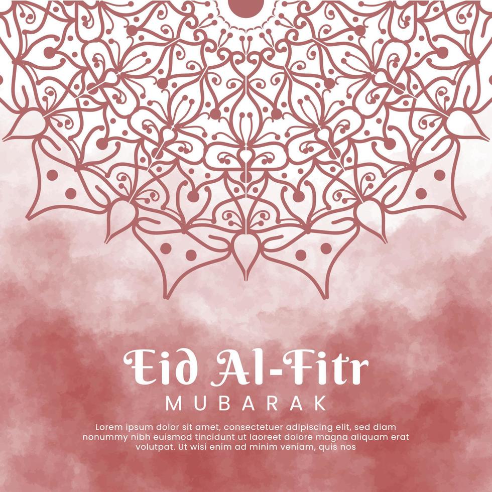 Eid al-fitr with mandala and watercolor background. Abstract illustration vector