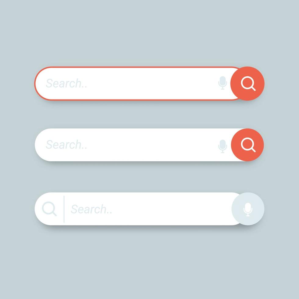 Search Bar and Magnifying Glass template vector
