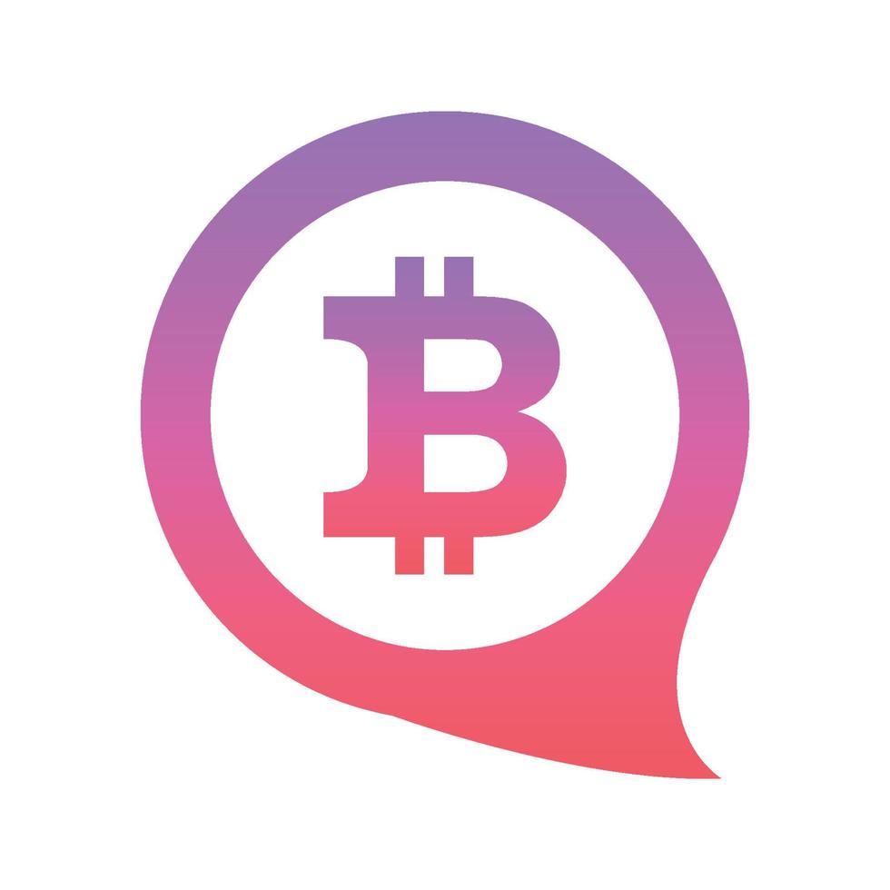 bitcoin talk logo element design template icon vector