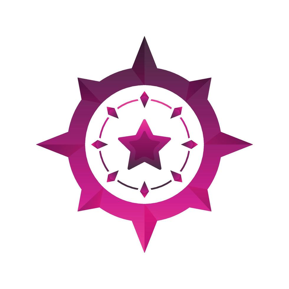 icono de plantilla de diseño de elemento de logotipo de estrella de brújula vector