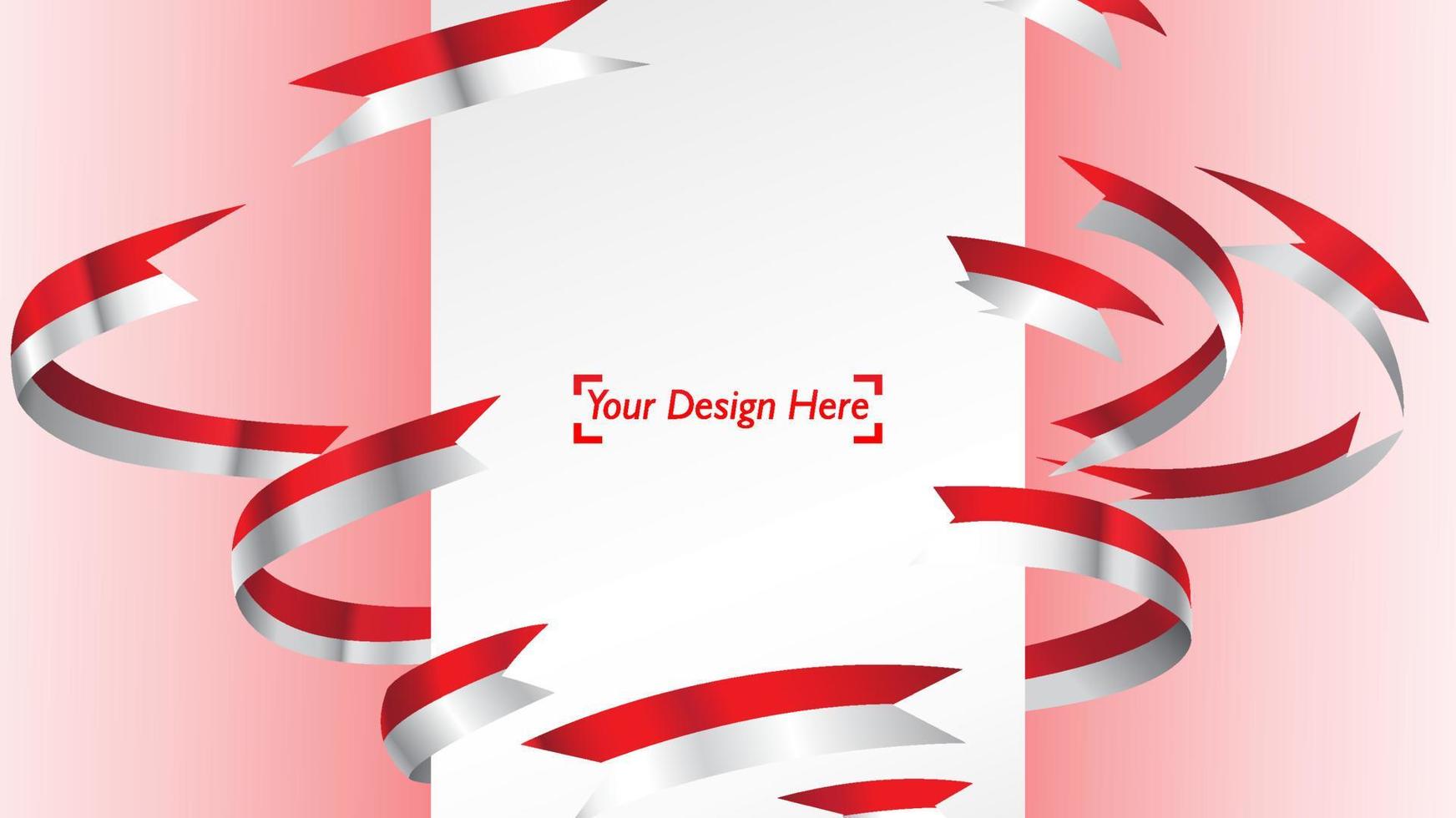 Indonesian independence day background template with empty space for text design vector