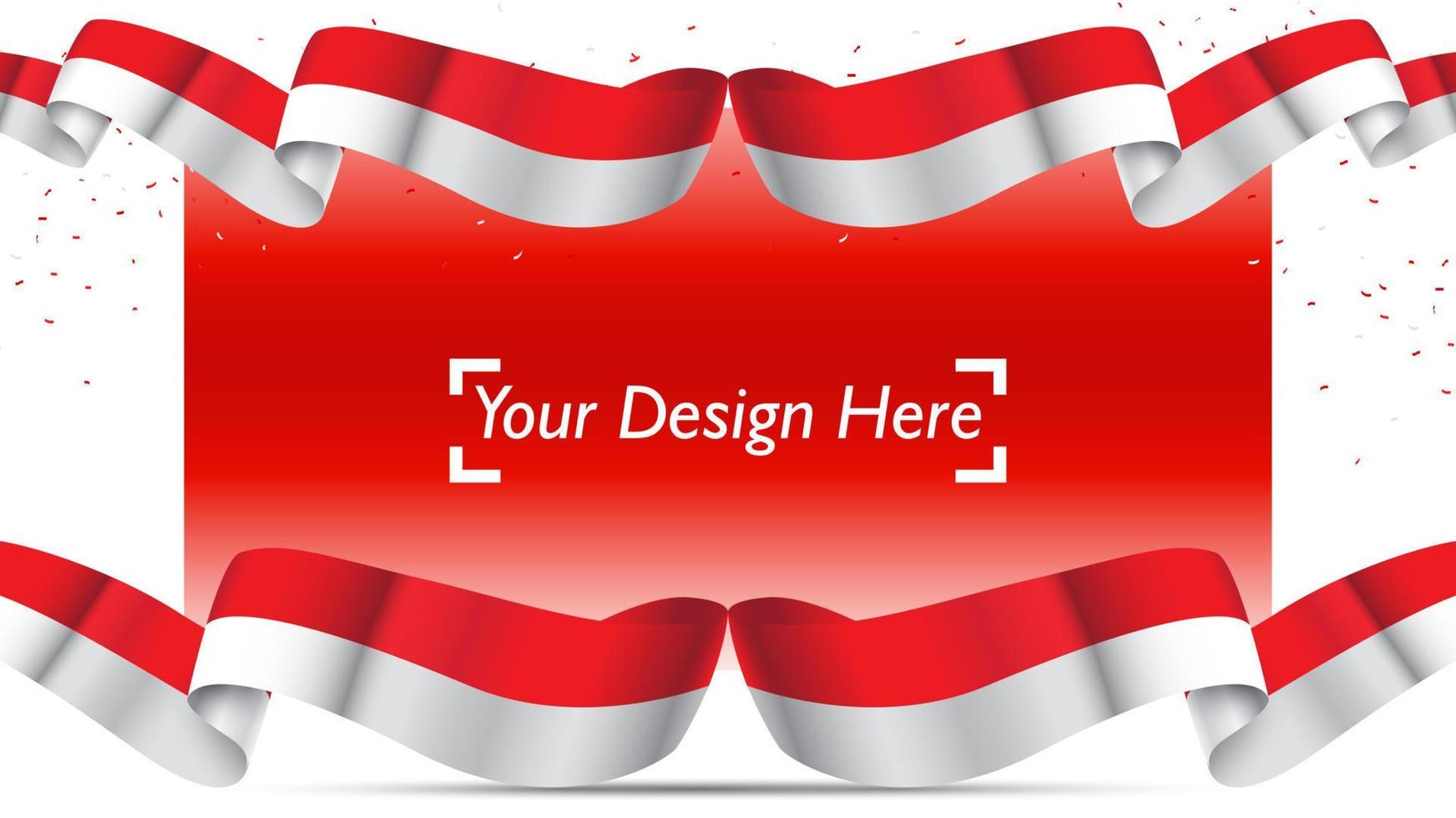 Indonesian independence day background template with empty space for text design vector