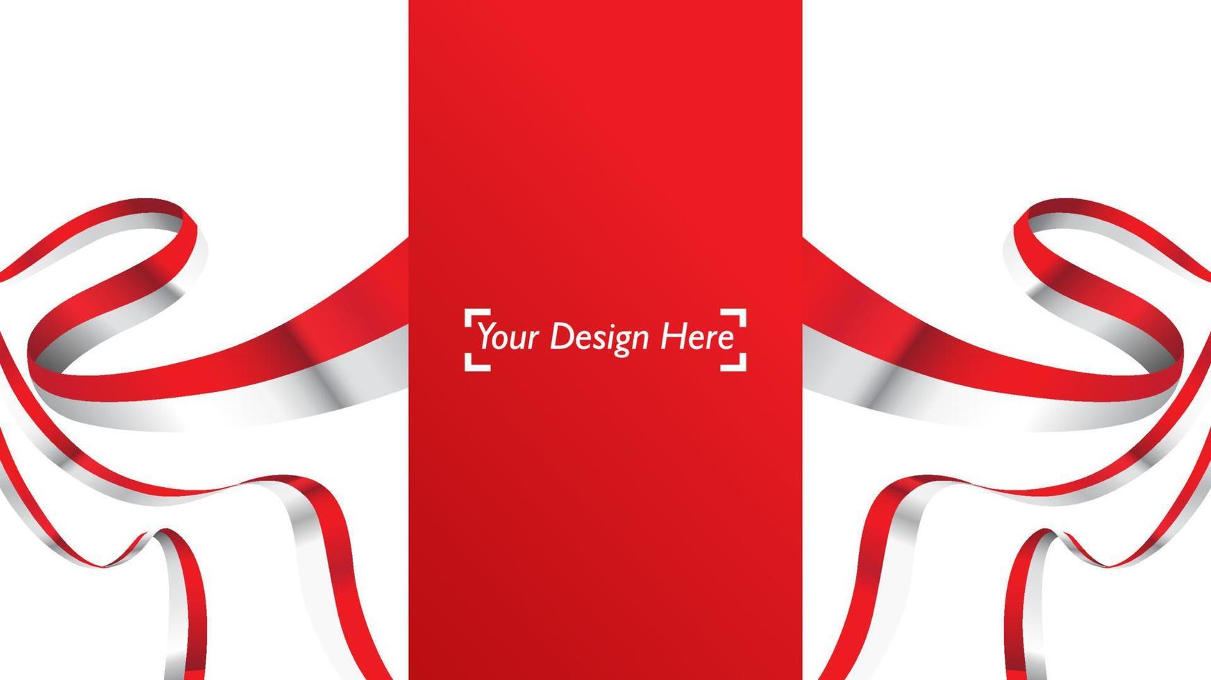 Indonesian independence day background template with empty space for text design vector