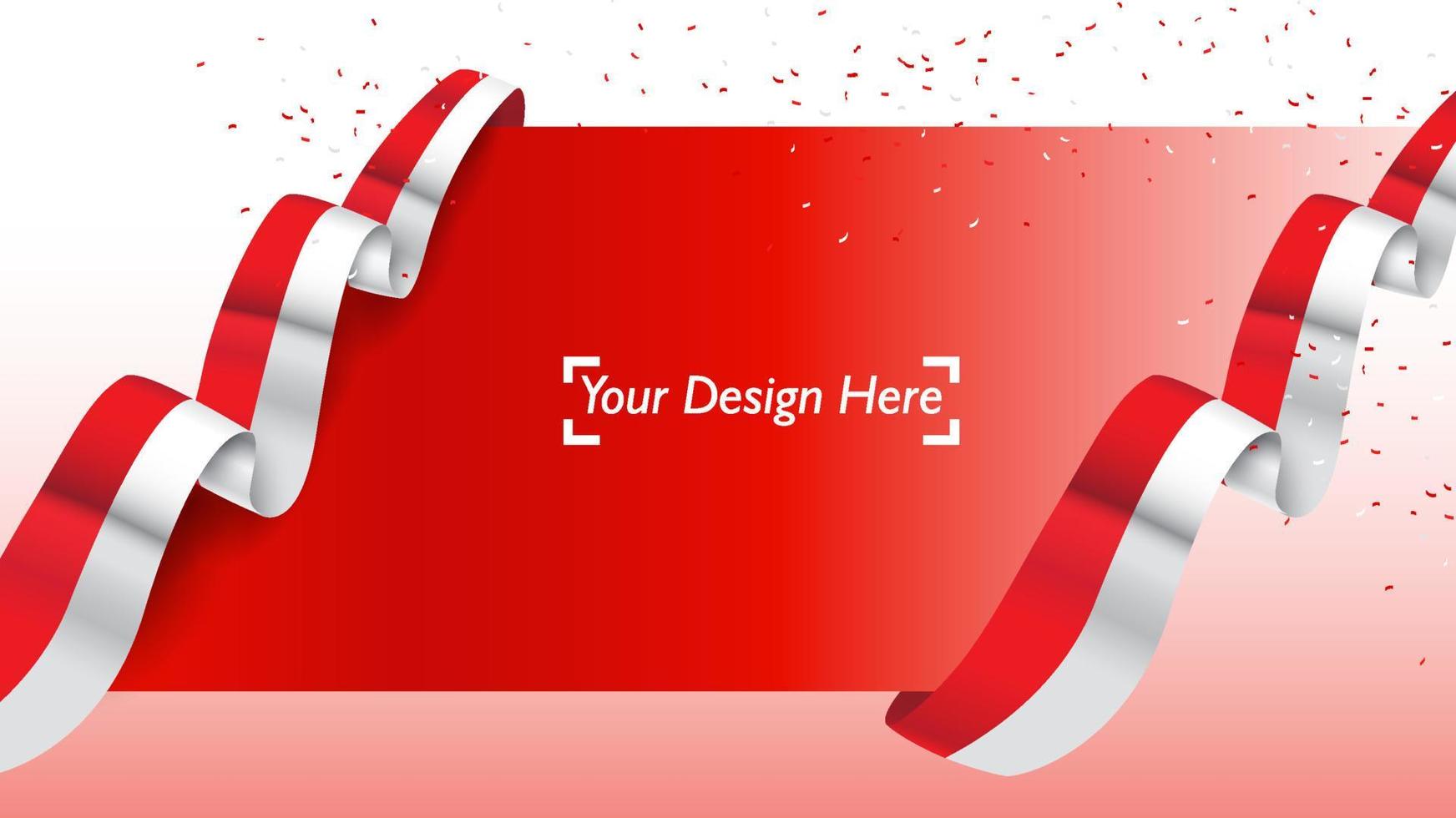 Indonesian independence day background template with empty space for text design vector