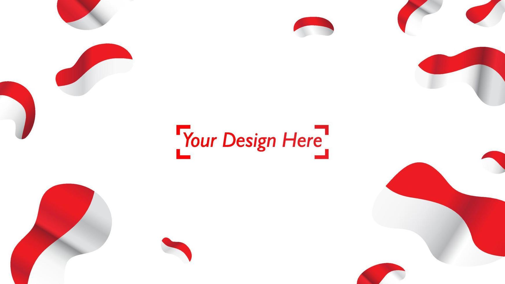 Indonesian patriotic background template with empty space for text, design, Holidays, Independence Day. Welcome to Indonesia concept - Vector