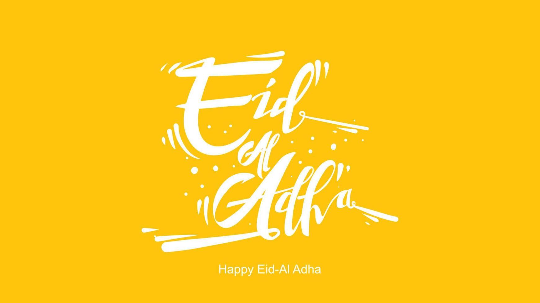 Eid al-Adha handwritten lettering. Beautiful text design for for graphic poster, greeting card etc.Greeting vector illustration
