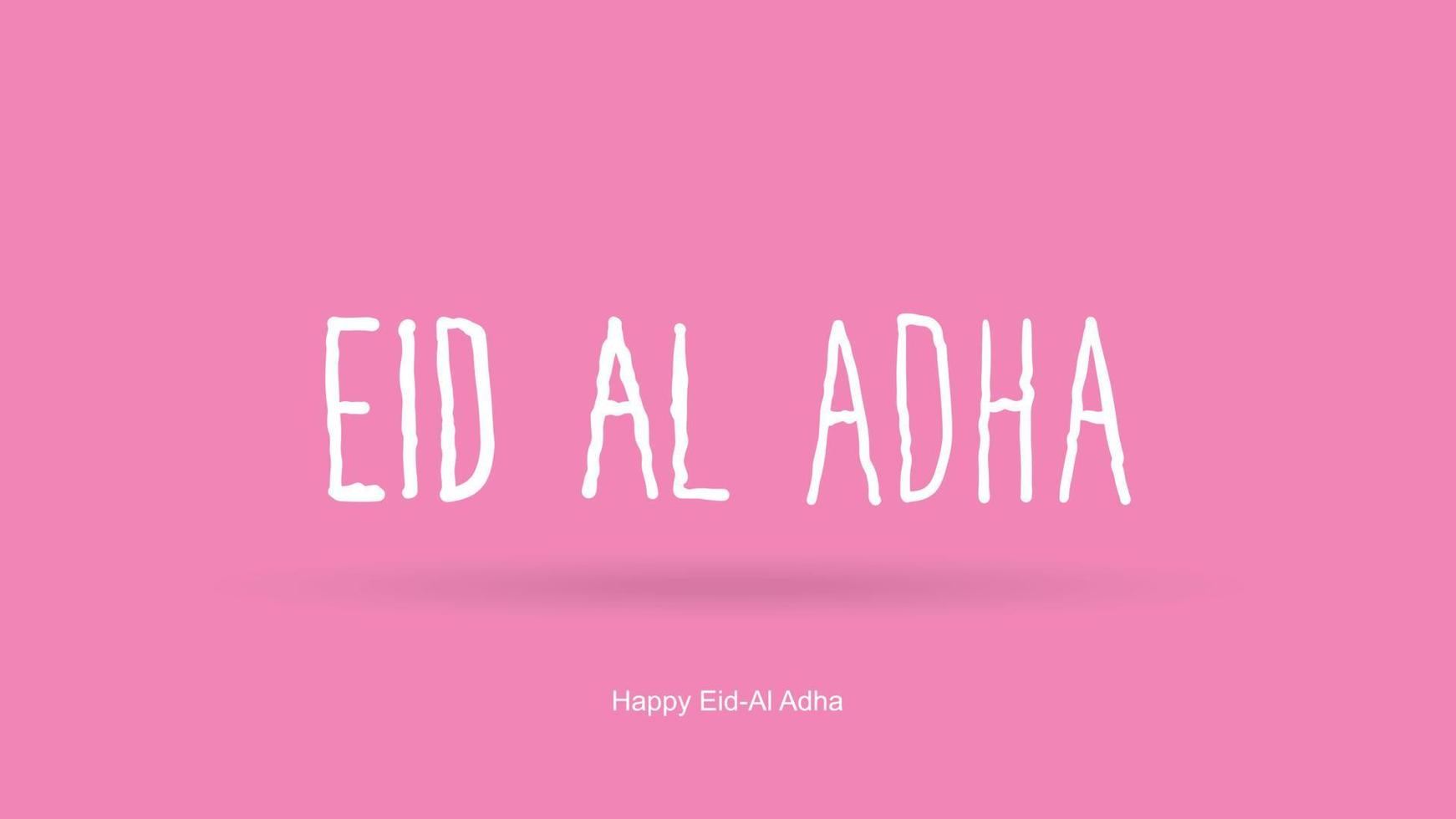 Letras manuscritas de eid al-adha. Hermoso diseño de texto para póster gráfico, tarjeta de felicitación, etc. Ilustración de vector de saludo