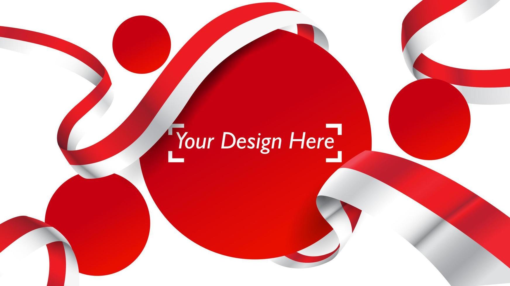 Indonesian independence day background template with empty space for text design vector