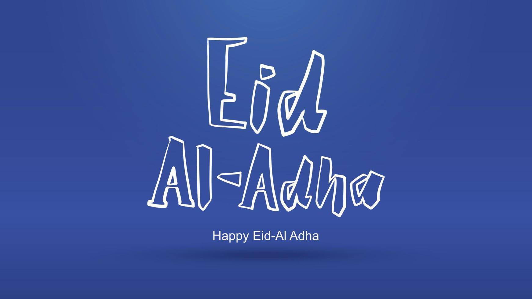 Eid al-Adha handwritten lettering. Beautiful text design for for graphic poster, greeting card etc.Greeting vector illustration