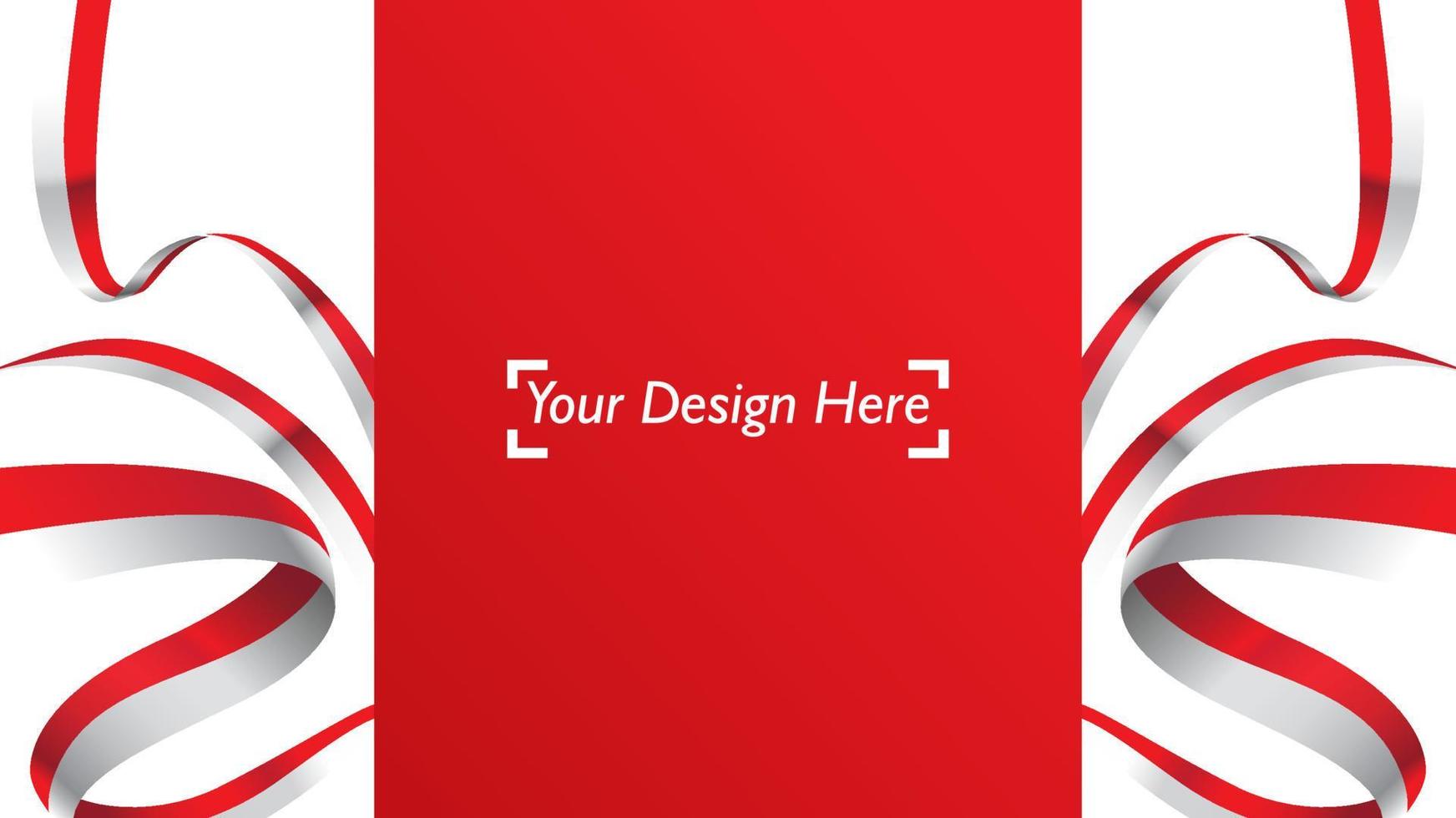 Indonesian independence day background template with empty space for text design vector
