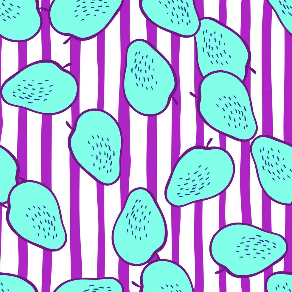 Creative apple seamless pattern in doodle style. Fruis wallpaper. vector