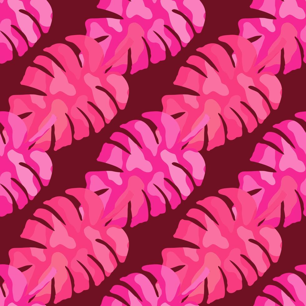 Abstract monstera leaves tropical seamless pattern. Rainforest background. vector
