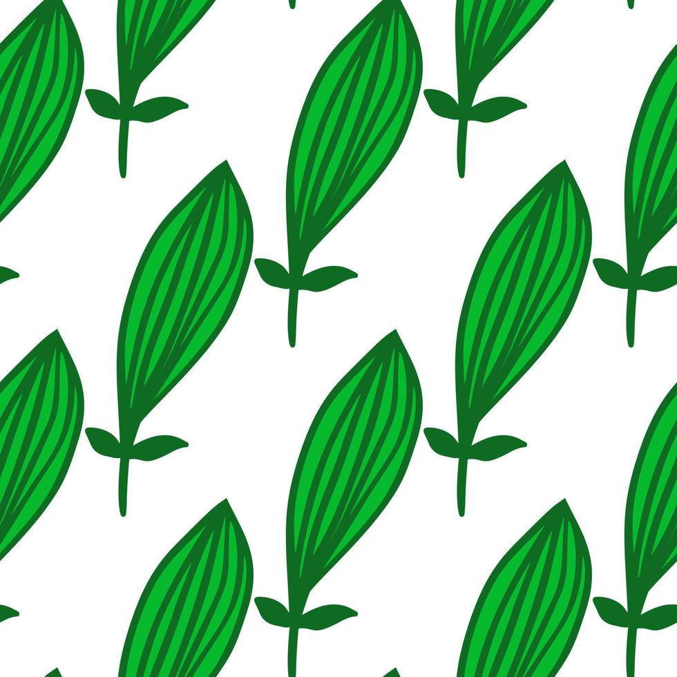 Exotic outline leaves seamless pattern. Nature palm leaf endless wallpaper. vector