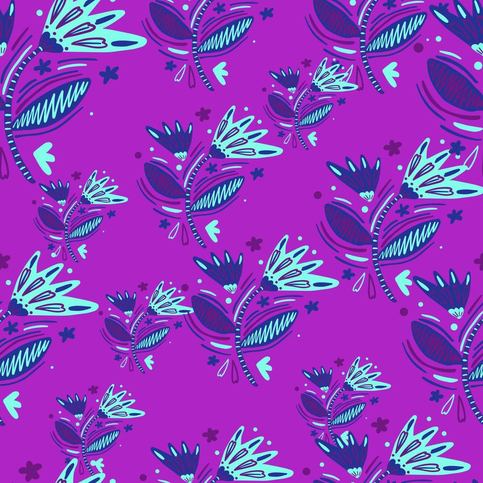 Seamless pattern with flowers and leaves. vector