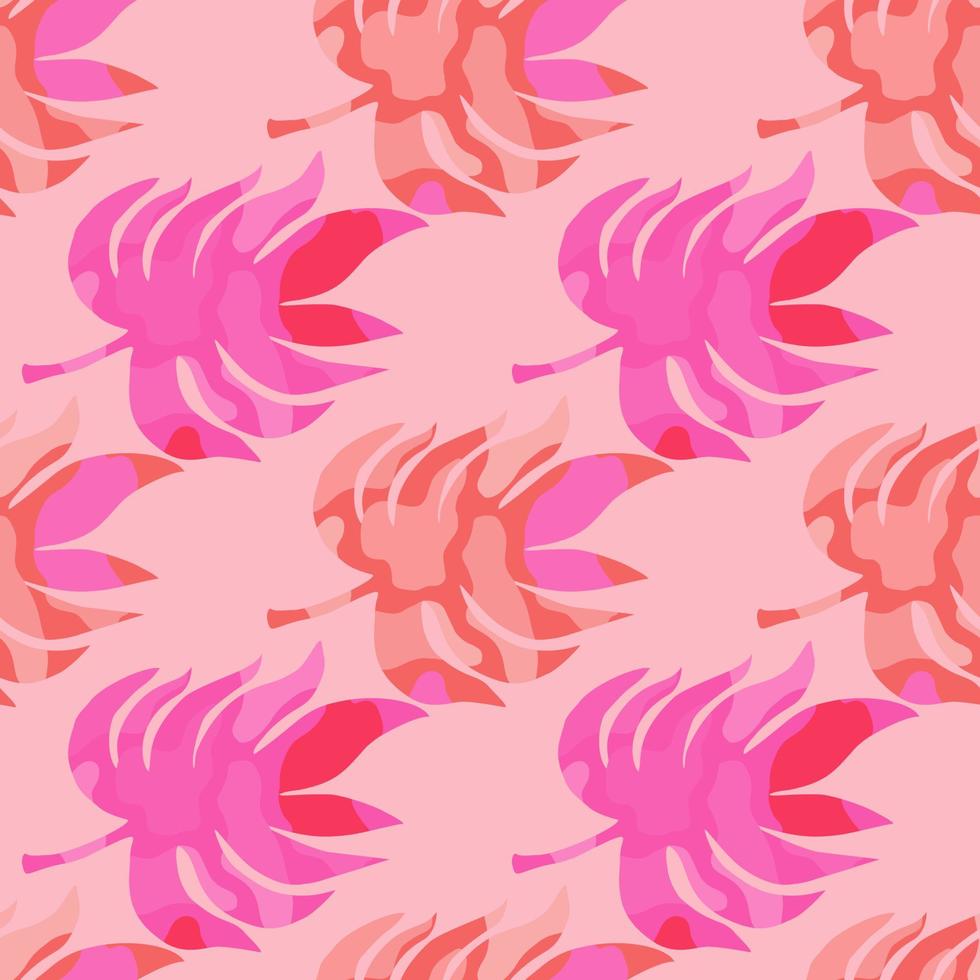 Rainforest palm leaves tropical seamless pattern. Abstract leaf endless wallpaper. vector