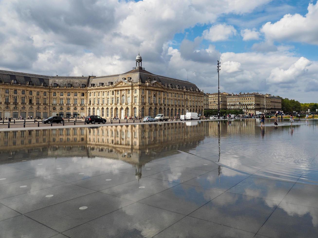 Bordeaux, France, 2016. Miroir d'Eau at Place de la Bourse in Bordeaux photo