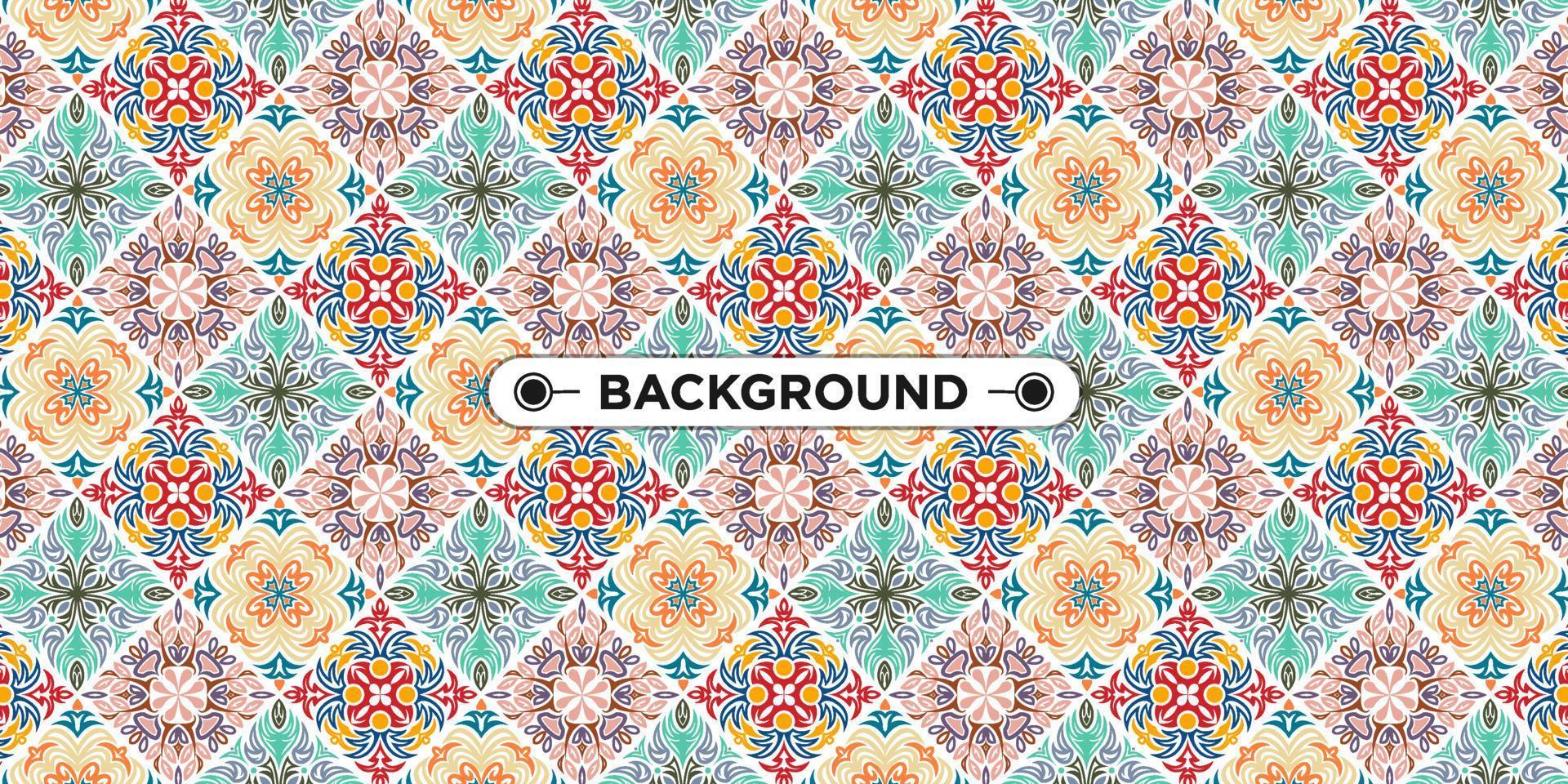 colorful ethnic mandala seamless pattern background vector