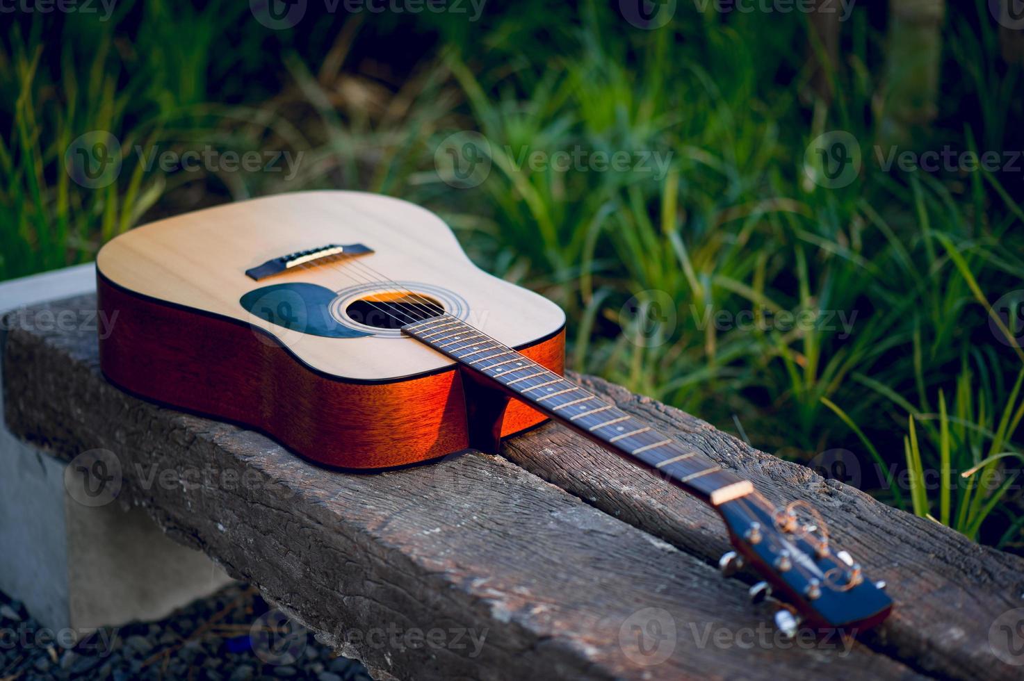 Guitar instrument Of professional guitarists Musical instrument concept For entertainment photo