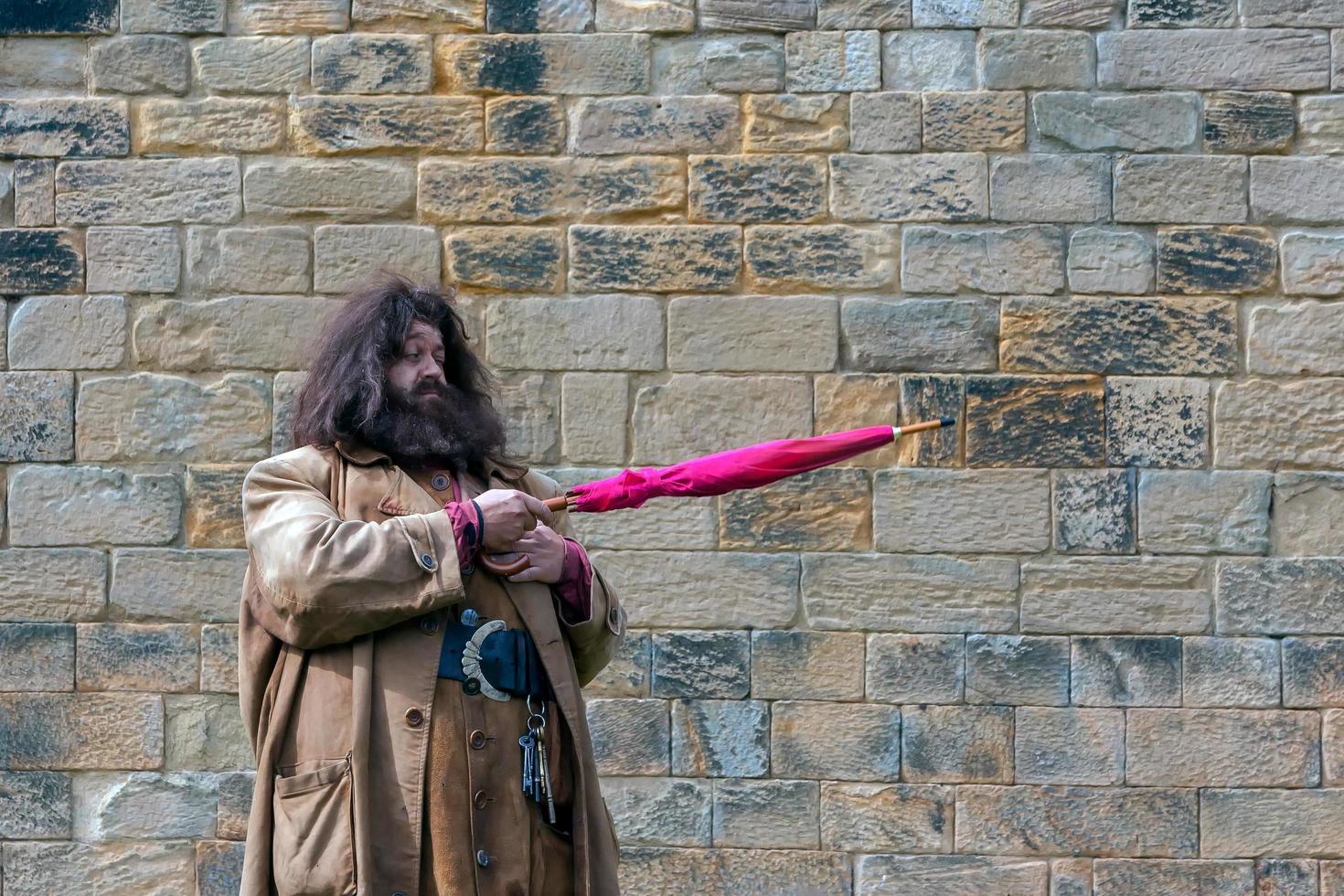 Alnwick, Northumberland, UK, 2010. Hagrid entertaining the crowds at Alnwick Castle photo