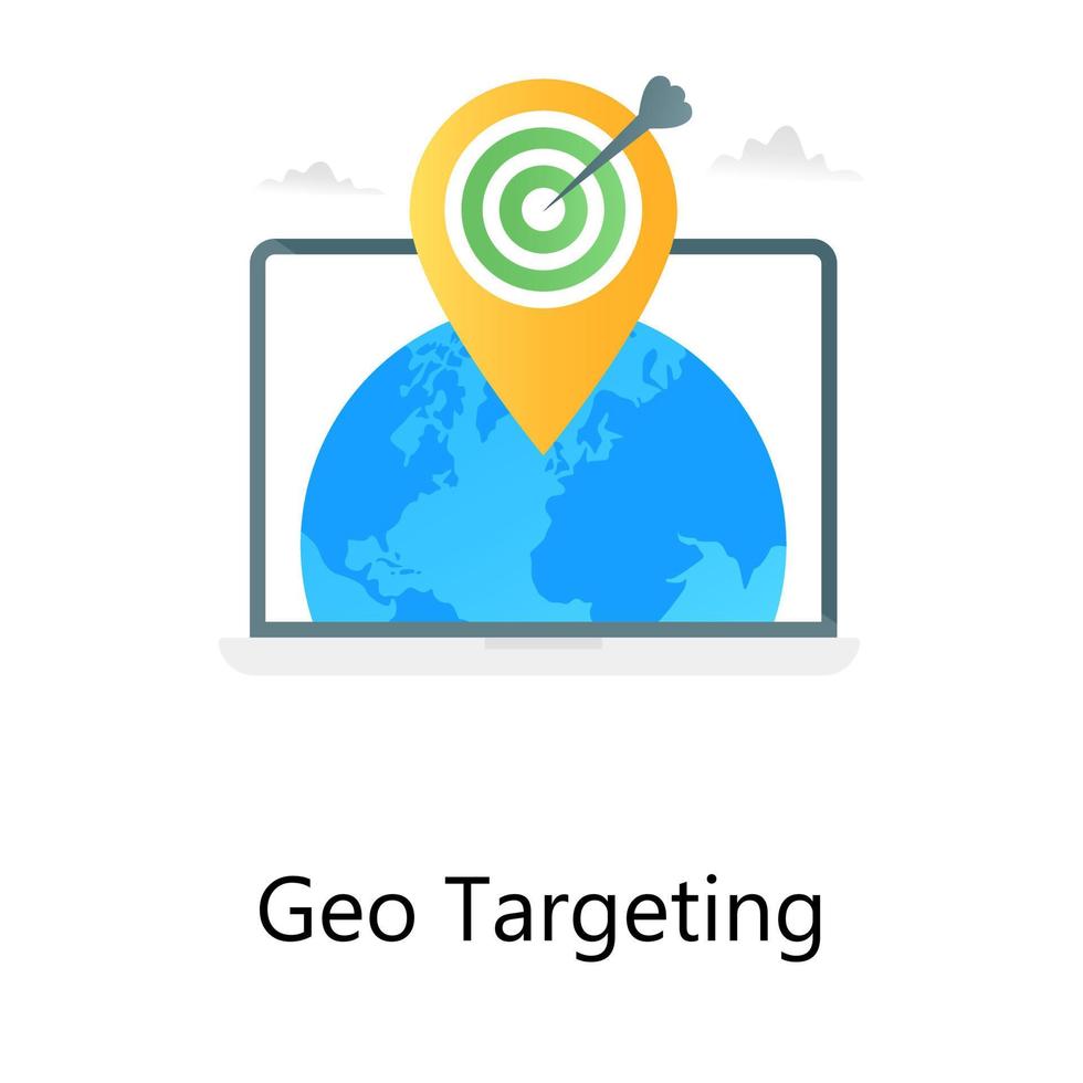 vector de gradiente plano moderno de destino geográfico, vector editable