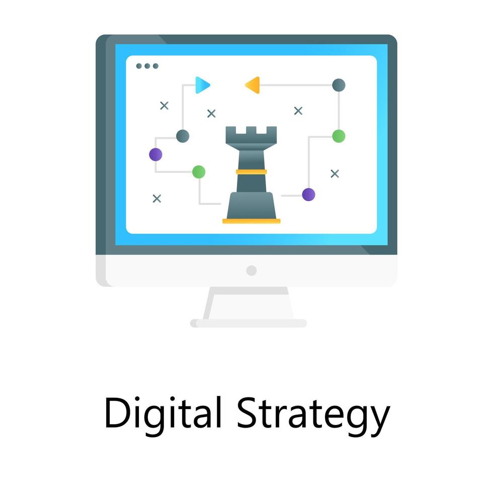 vector de gradiente plano moderno de estrategia digital