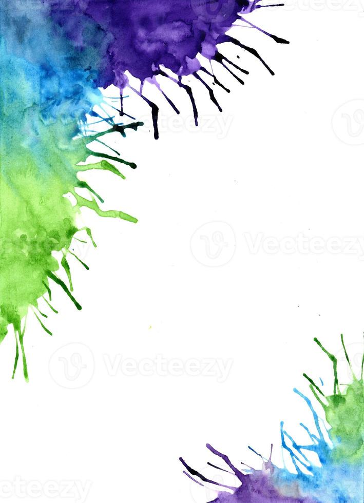 Watercolor paintings with artistic Colorful abstract images on white paper. Watercolor concept. photo