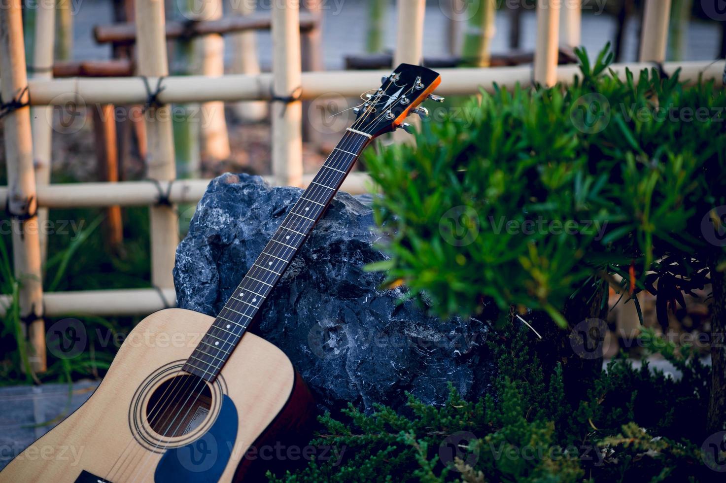 Guitar instrument Of professional guitarists Musical instrument concept For entertainment photo