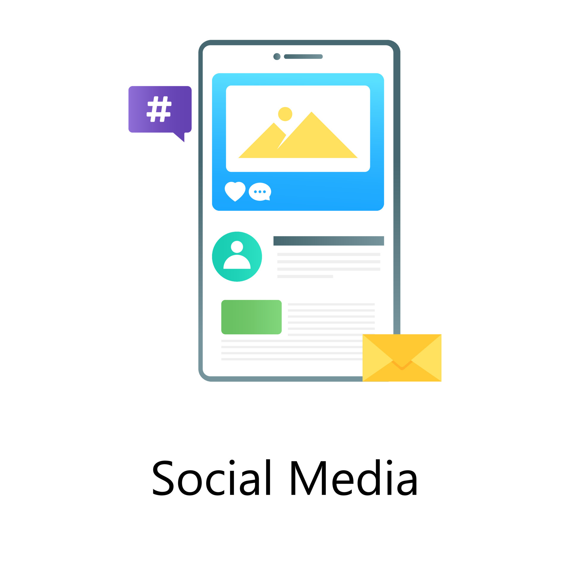 A vector of mobile media in flat gradient style 6866985 Vector Art at Vecteezy