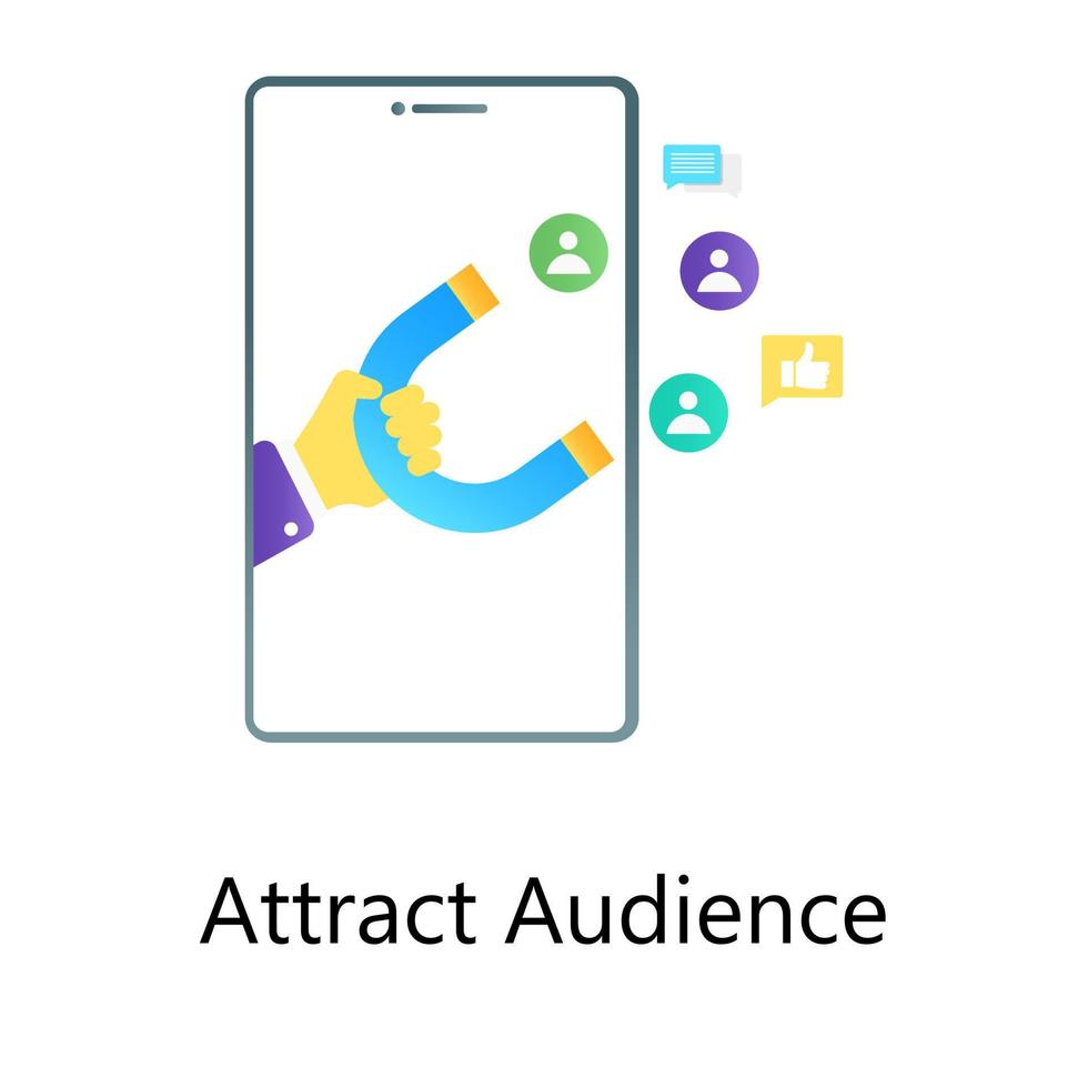 Customer retention vector in modern flat gradient style