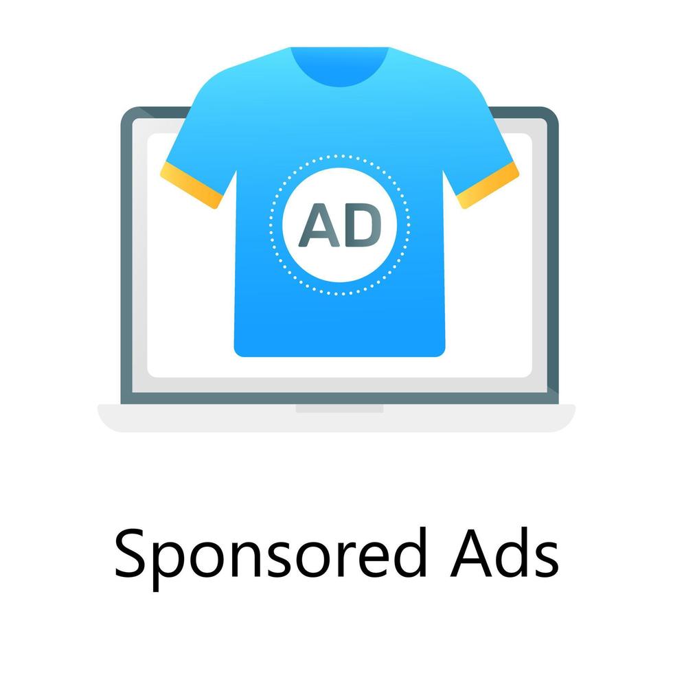 A modern flat gradient vector of sponsored ad