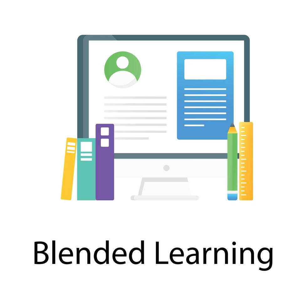 Blended learning conceptual vector, flat gradient vector