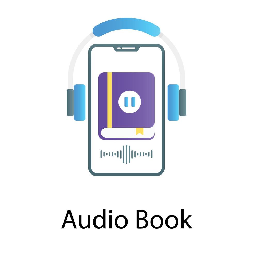 Audio book vector in editable style, audio journal