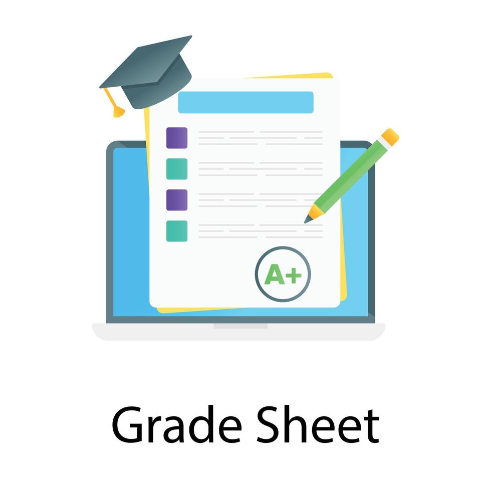 A vector of online grade in editable style