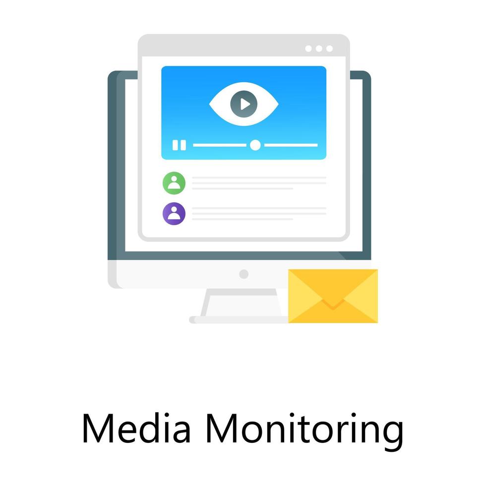 Cybereye inside system, media monitoring gradient conceptual icon vector