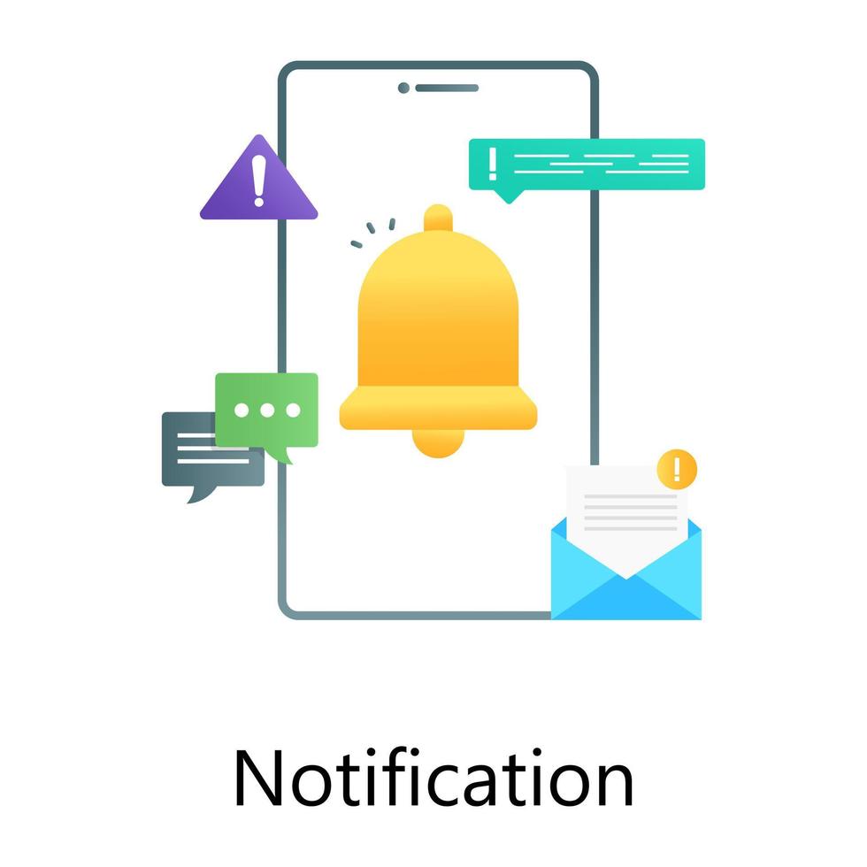 Notifications vector in modern flat gradient style