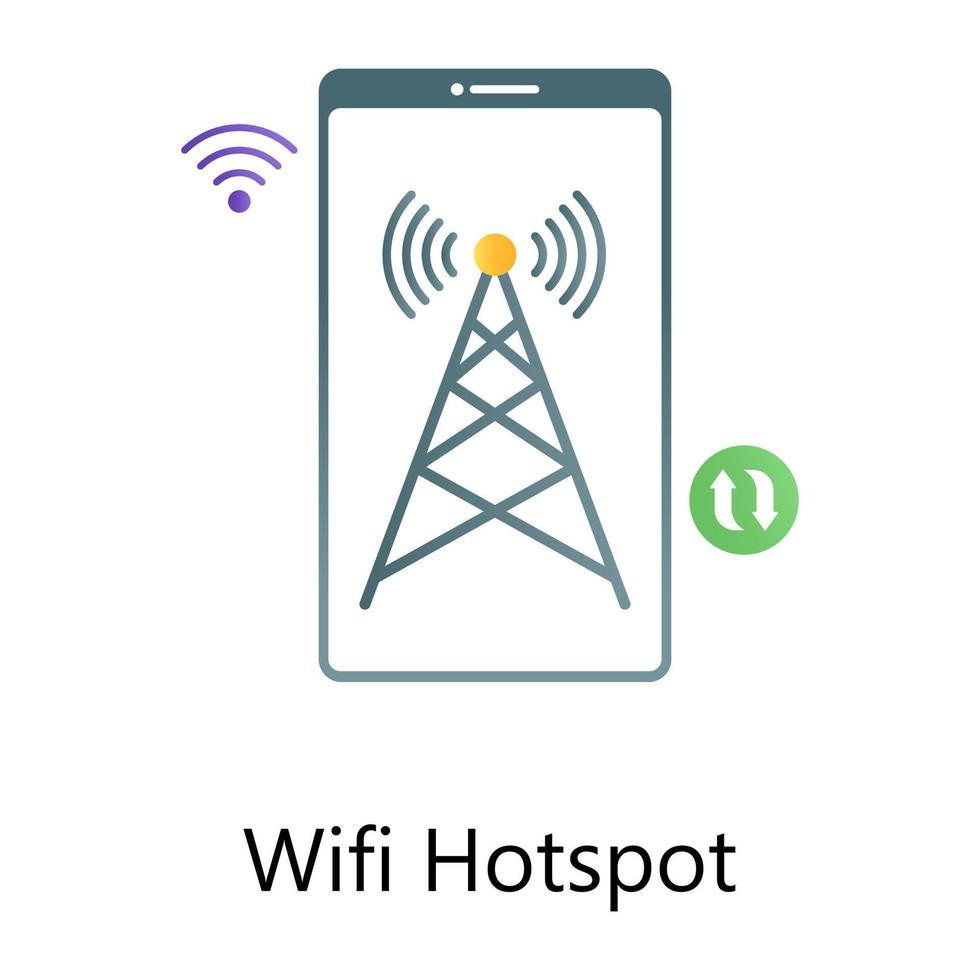 Wifi hotspot vector in flat gradient style