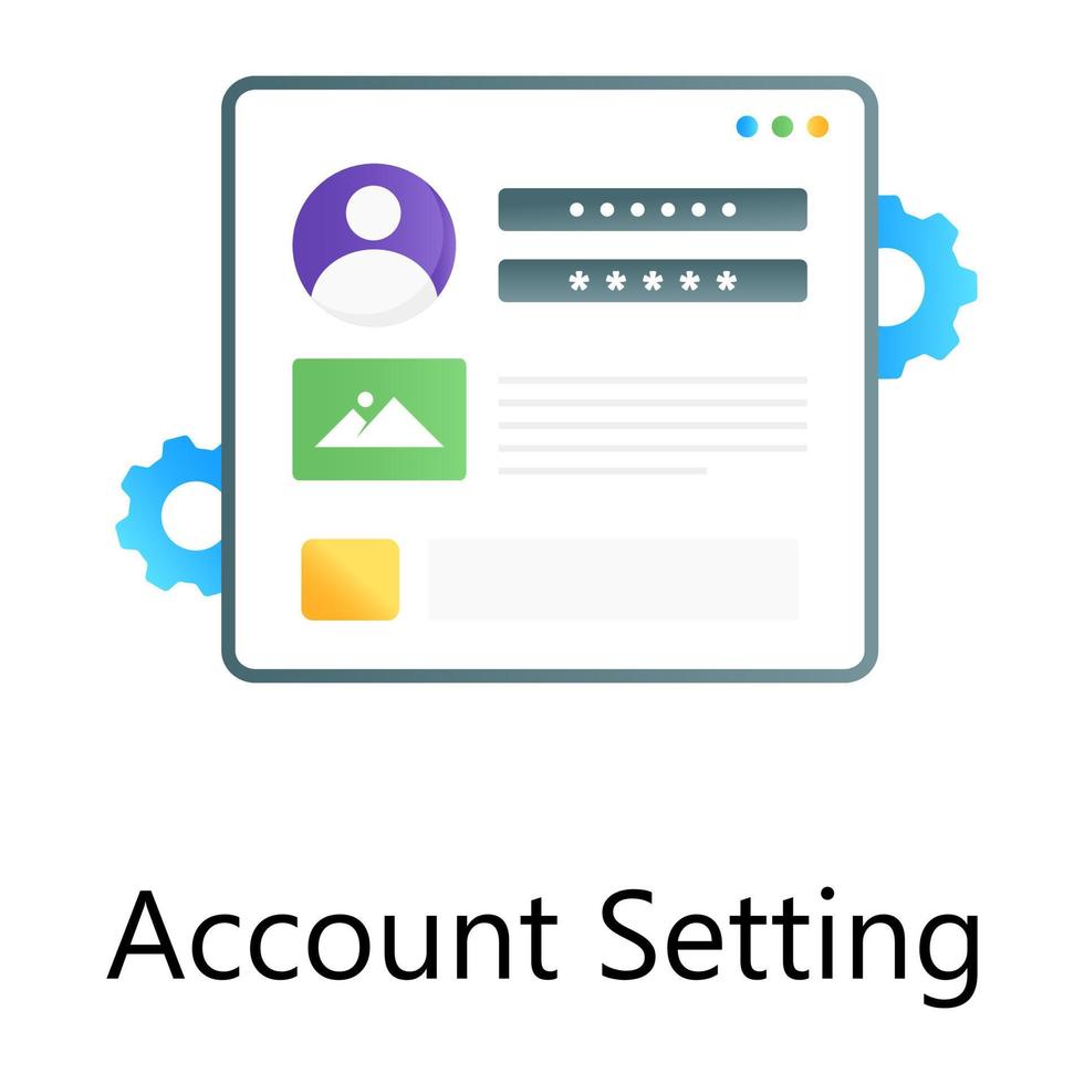 Website login management, account setting conceptual icon in gradient style vector