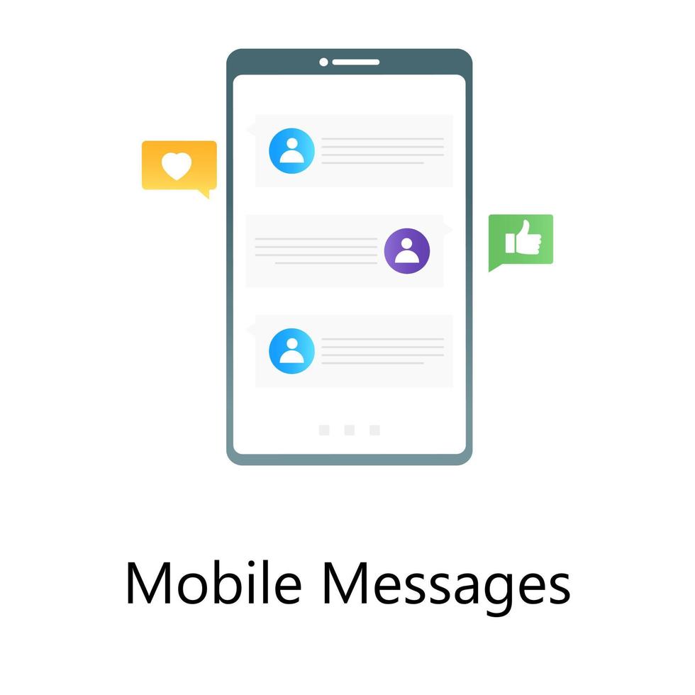 Texting app, gradient vector of mobile message