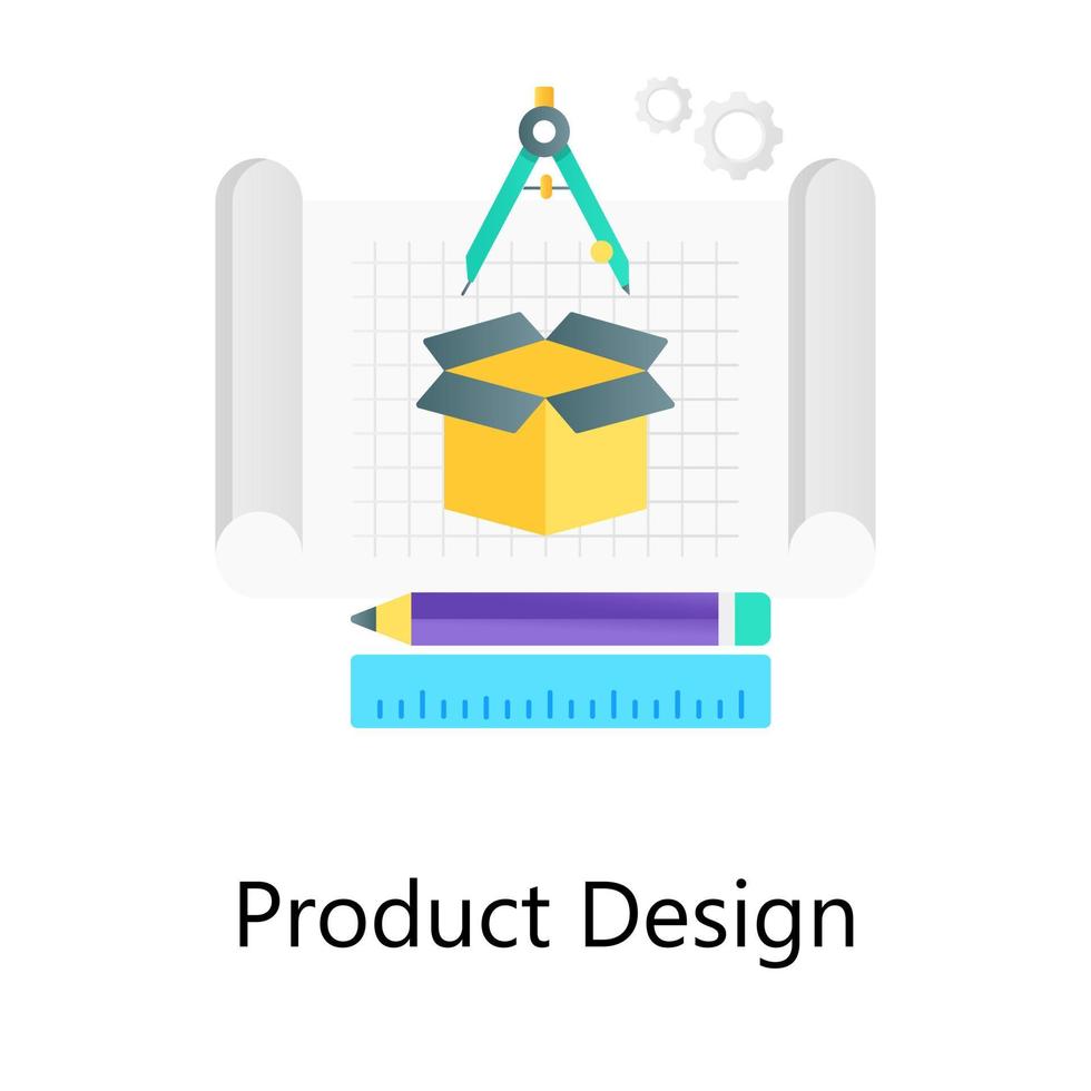 Stationery with architect file, depicting product design vector in gradient style