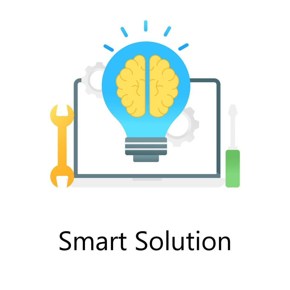 Trendy gradient vector of smart solution, brainstorming concept