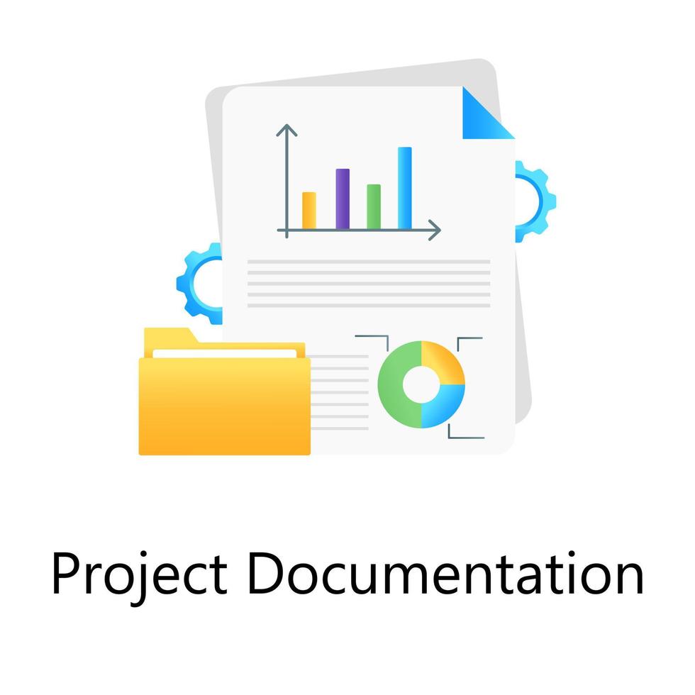 Gradient vector of project documentation, data processing concept