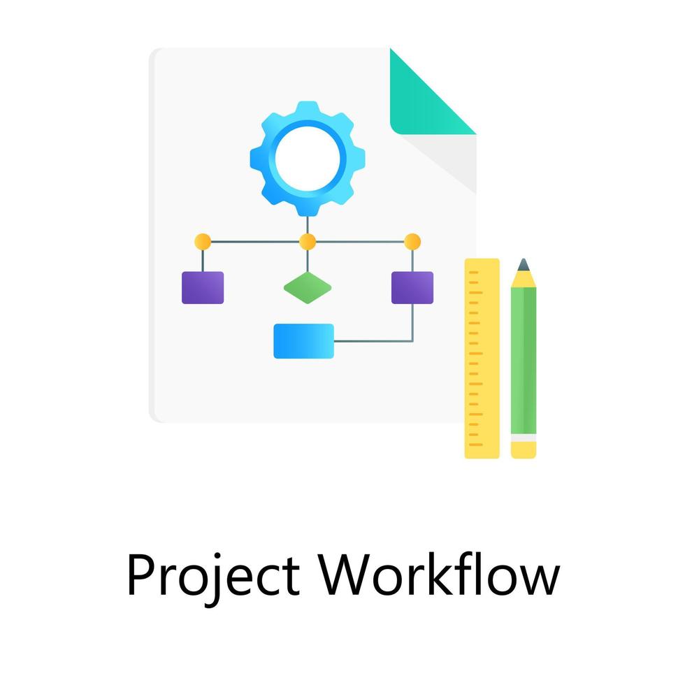 Gradient vector of project workflow, website flowchart