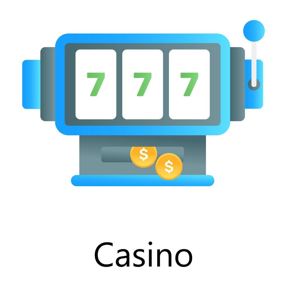 Casino flat gradient vector, slot machine vector