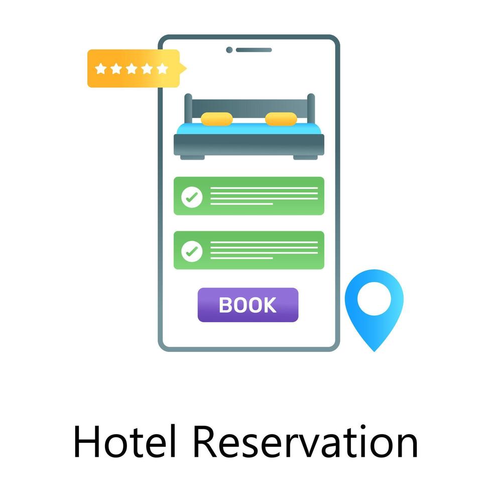 Flat gradient concept icon of hotel reservation vector