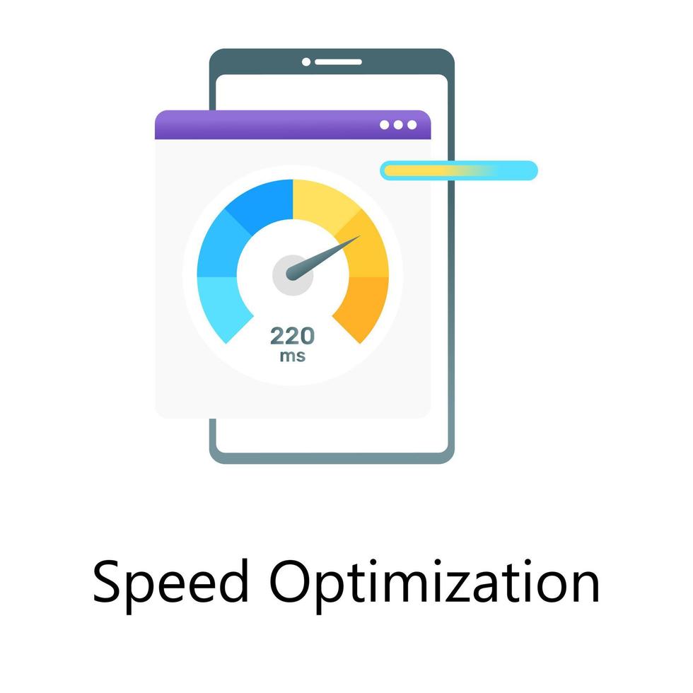 Speed setting vector in gradient design, speedometer with mobile