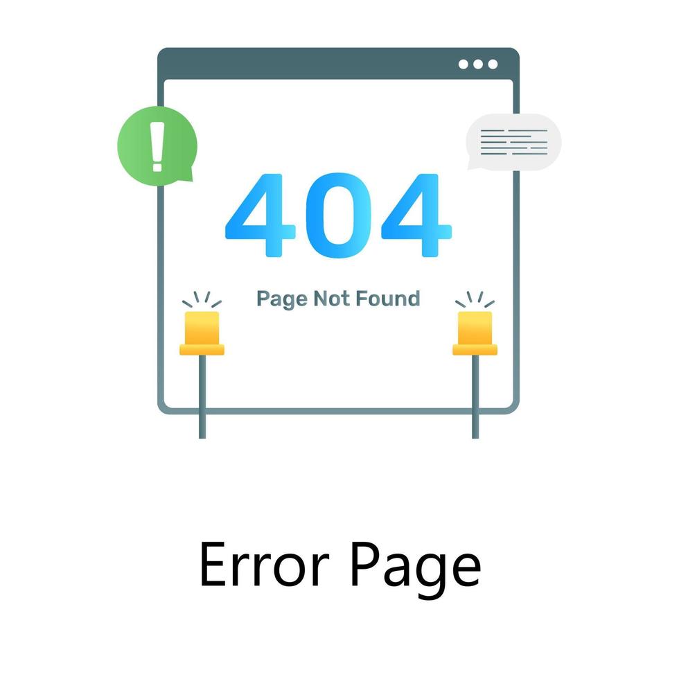 Web page not found, gradient vector design of error page