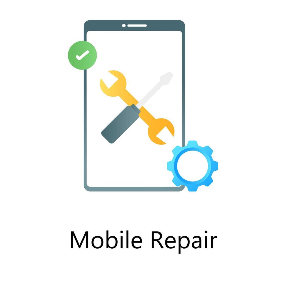 Smartphone maintenance, gradient vector of mobile repair