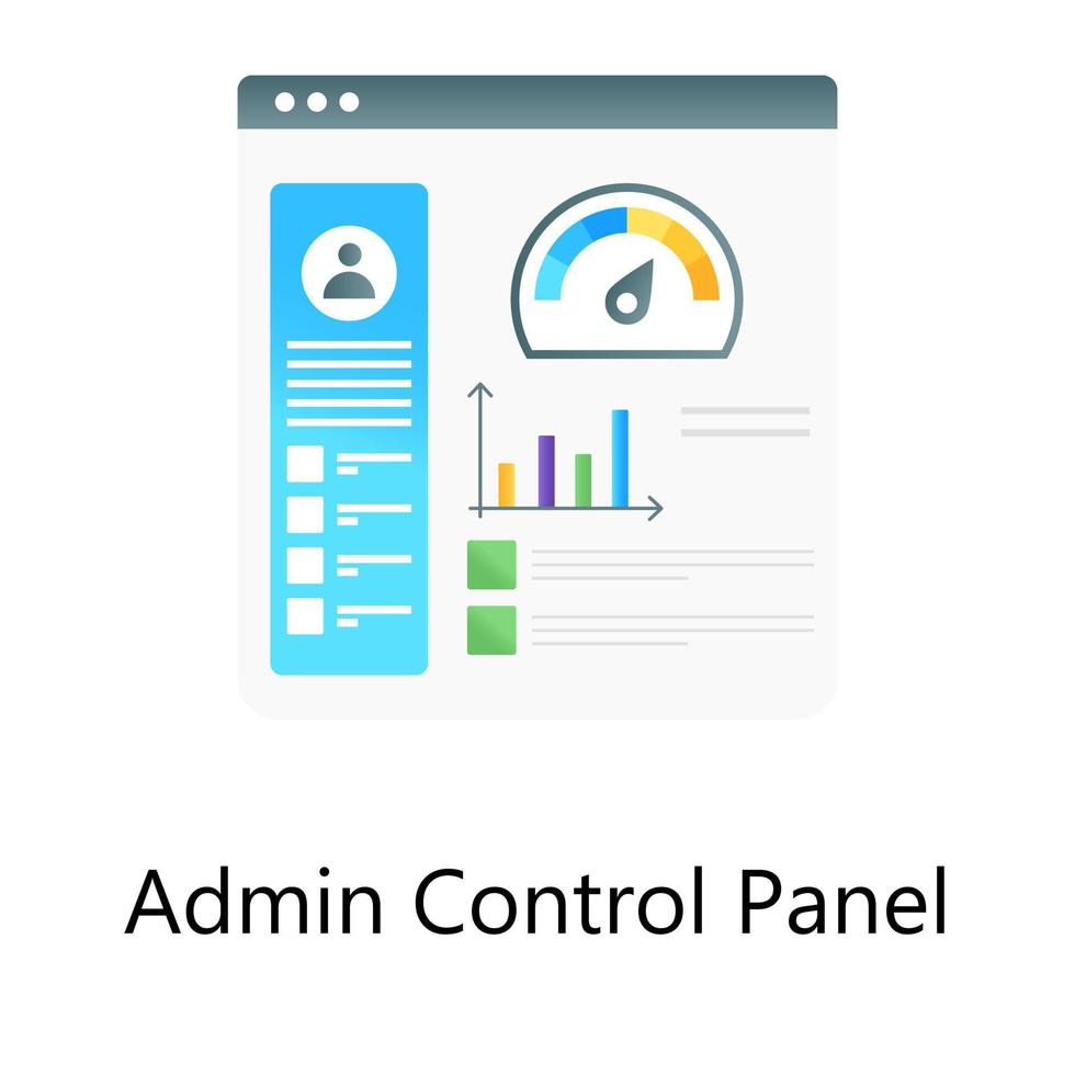 Admin control panel, web speed controller in gradient style vector