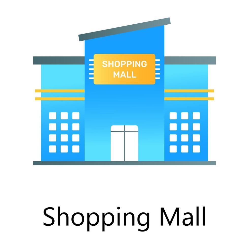 Building architecture of super shopping mall, gradient vector design