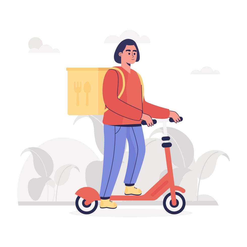 A doorstep delivery flat vector, shipping services vector